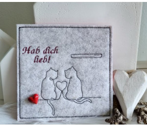 Stickdatei - Katzenpaar Line Art 2